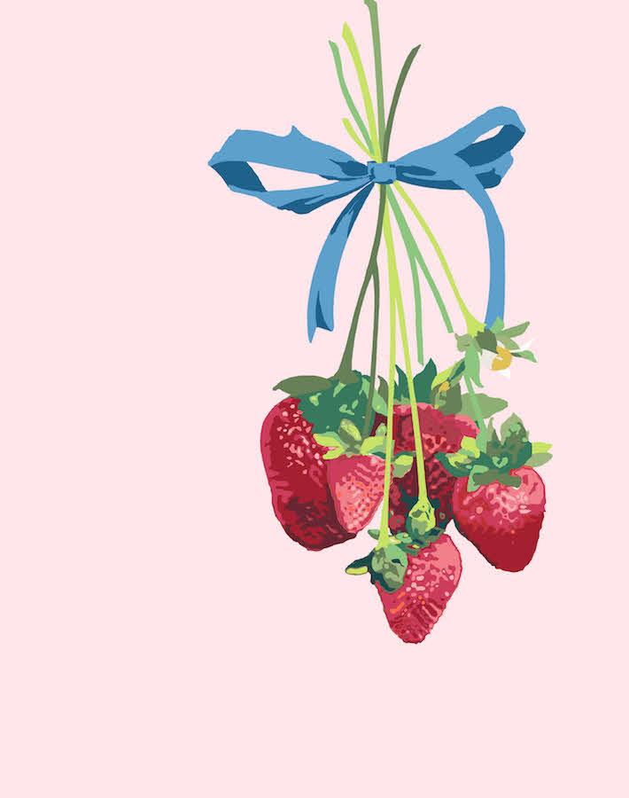 'Strawberry Is My Jam' Wallpaper by Nathan Turner - Pink