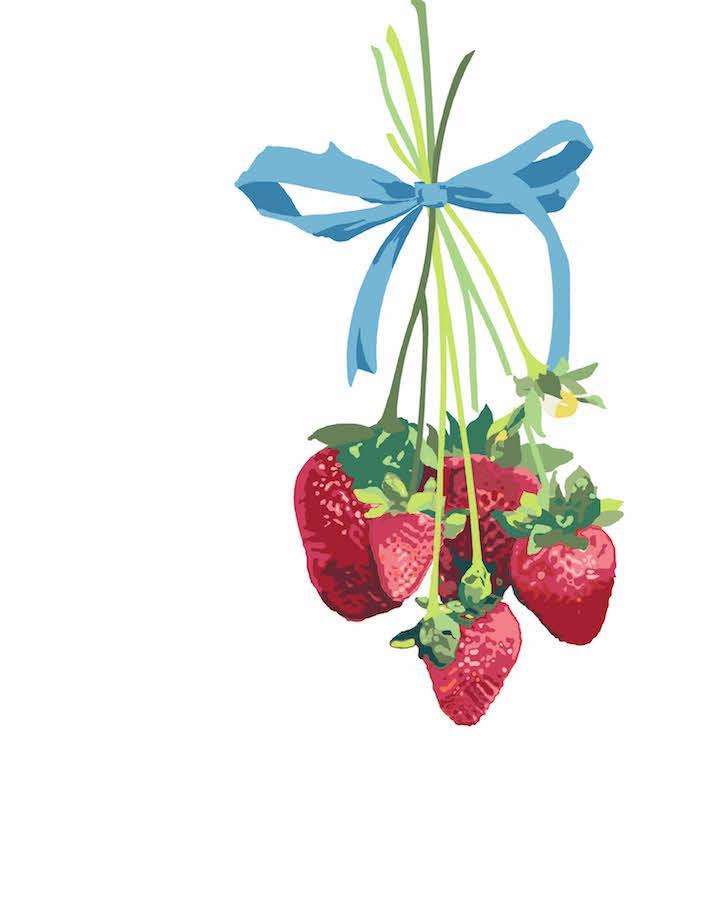 'Strawberry Is My Jam' Wallpaper by Nathan Turner - White
