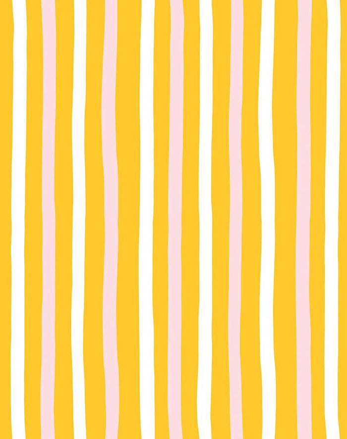 'Stripes' Wallpaper by Clare V. - Marigold