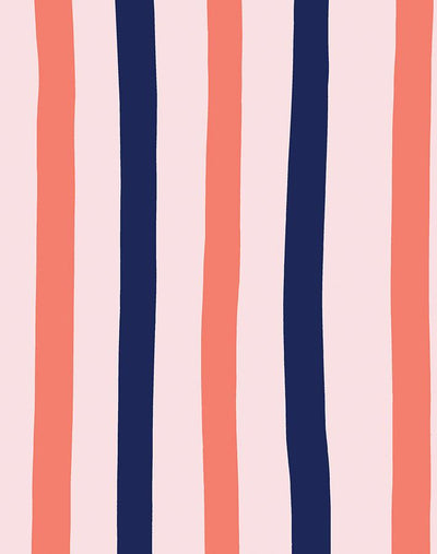 'Stripes' Wallpaper by Clare V. - Watermelon