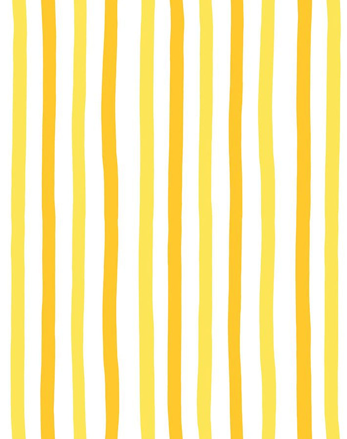 'Stripes' Wallpaper by Clare V. - Yellow