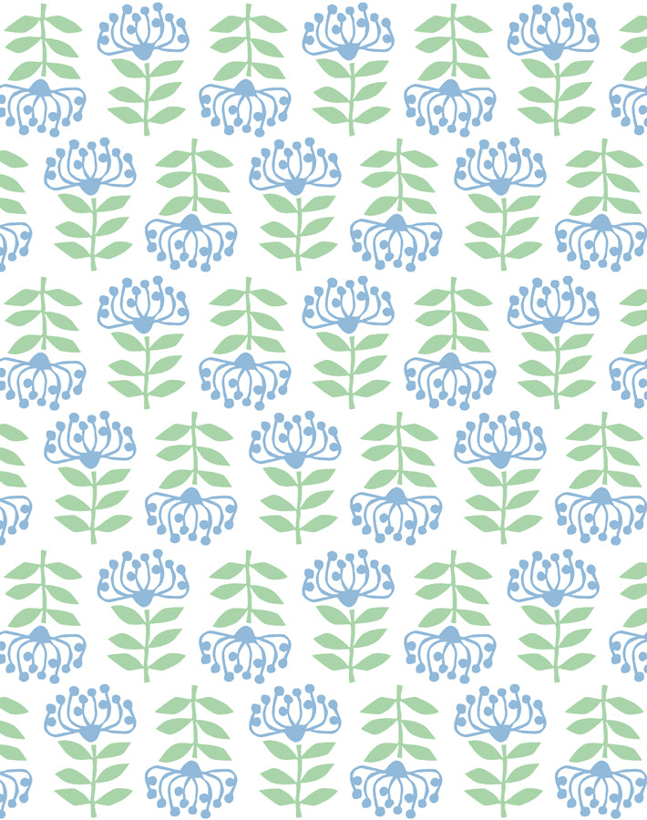 'Stylized Papyrus' Wallpaper by Tea Collection - Cornflower