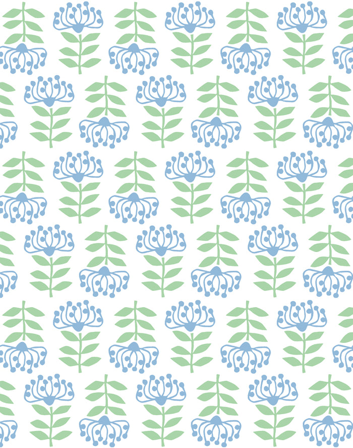 'Stylized Papyrus' Wallpaper by Tea Collection - Cornflower