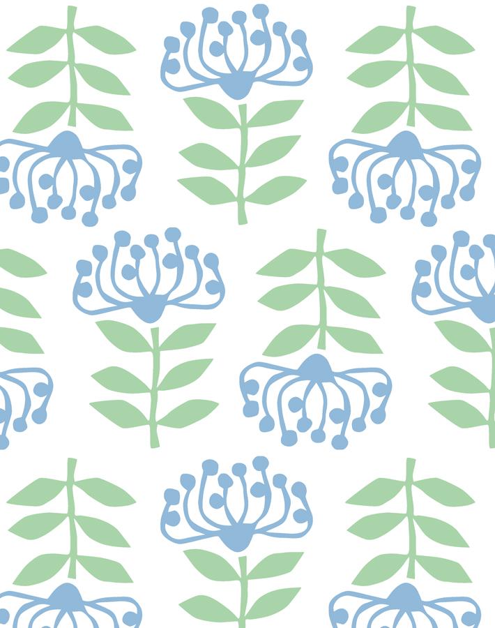 'Stylized Papyrus' Wallpaper by Tea Collection - Cornflower