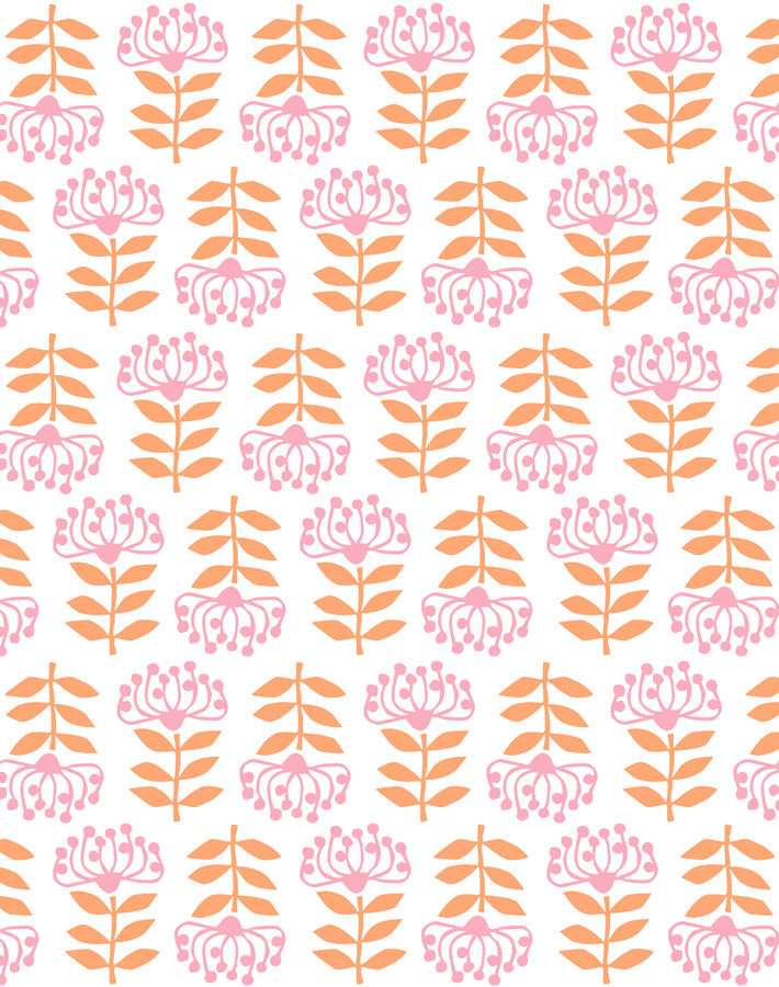 'Stylized Papyrus' Wallpaper by Tea Collection - Creamsicle