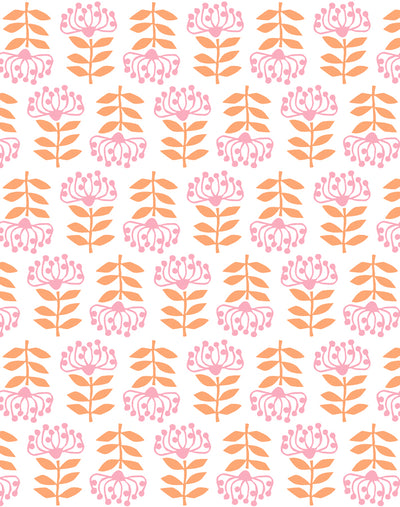 'Stylized Papyrus' Wallpaper by Tea Collection - Creamsicle