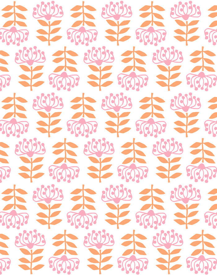 'Stylized Papyrus' Wallpaper by Tea Collection - Creamsicle