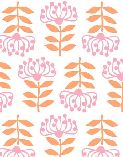 'Stylized Papyrus' Wallpaper by Tea Collection - Creamsicle