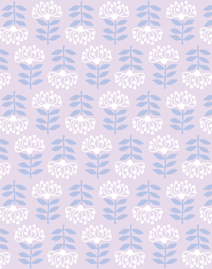 'Stylized Papyrus' Wallpaper by Tea Collection - Lavender