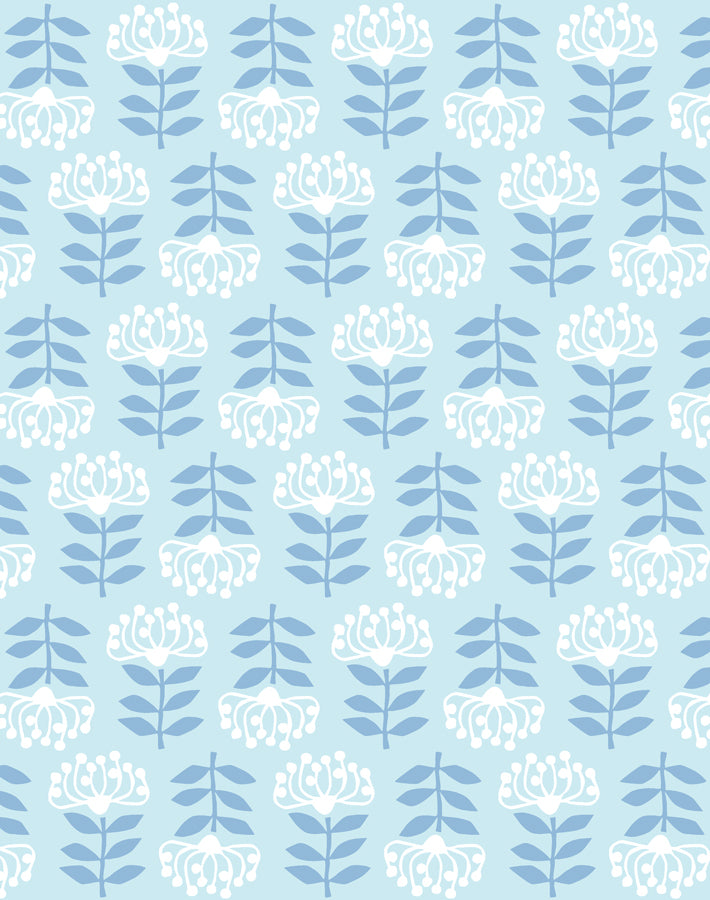 'Stylized Papyrus' Wallpaper by Tea Collection - Pale Blue