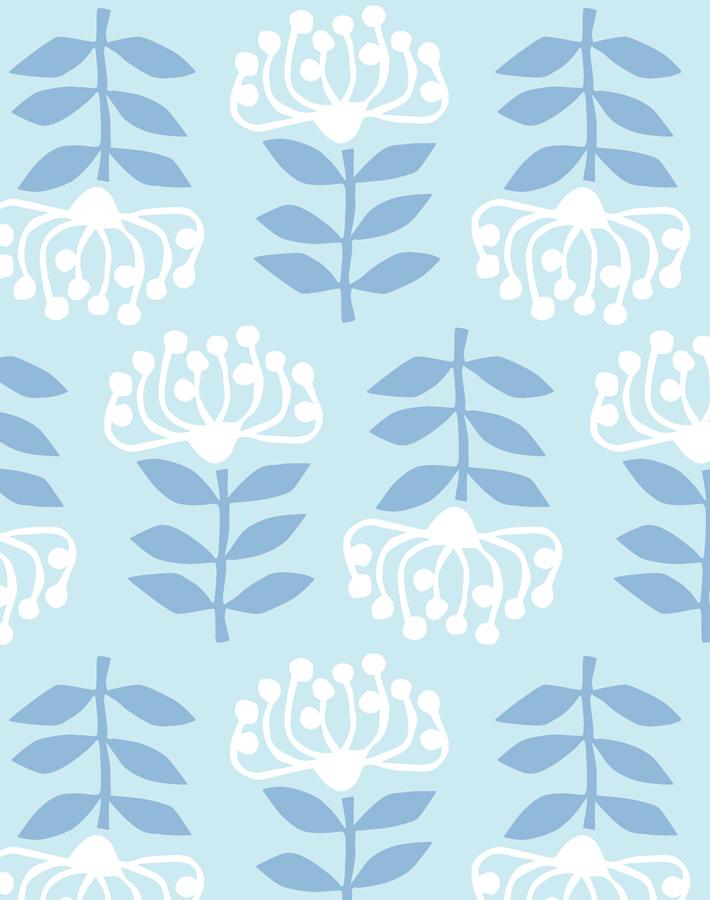 'Stylized Papyrus' Wallpaper by Tea Collection - Pale Blue