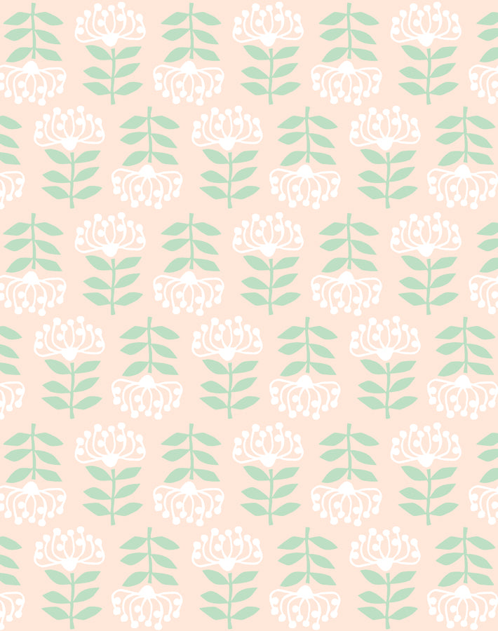 'Stylized Papyrus' Wallpaper by Tea Collection - Peach