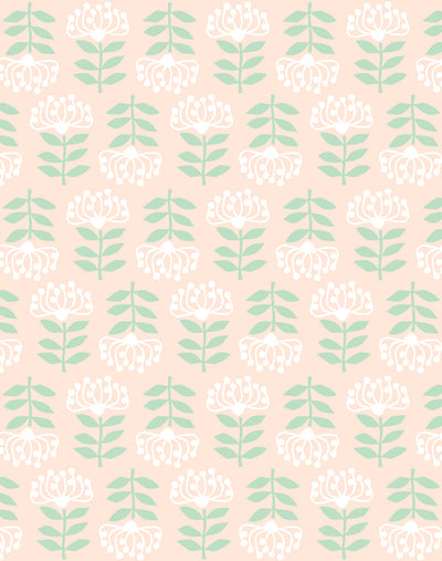 'Stylized Papyrus' Wallpaper by Tea Collection - Peach