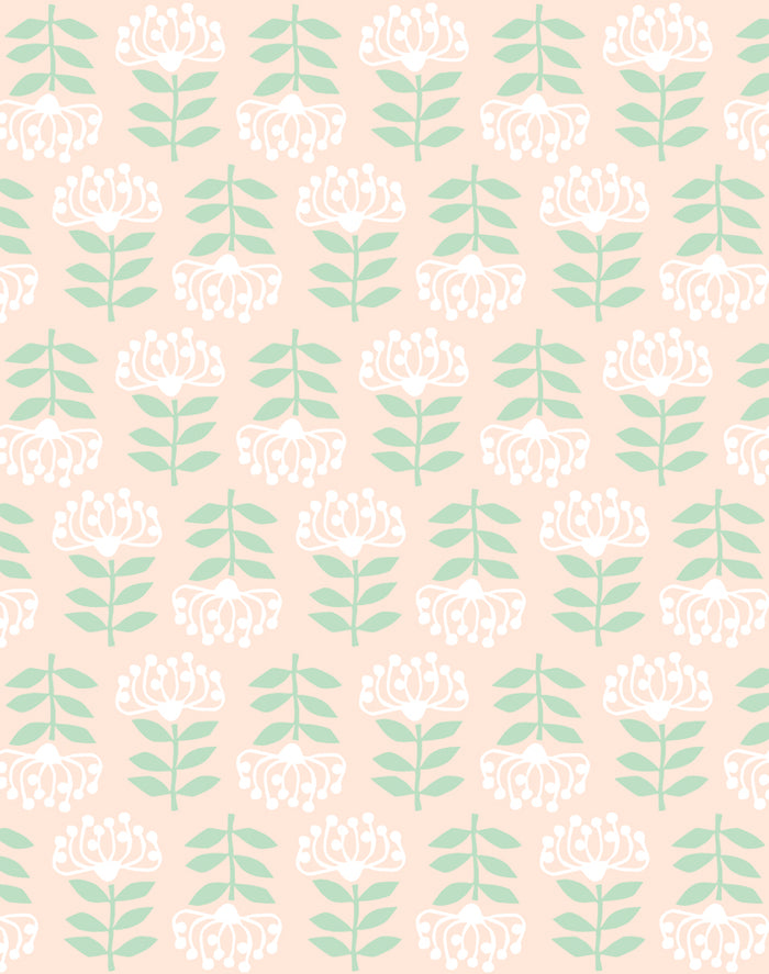 'Stylized Papyrus' Wallpaper by Tea Collection - Peach