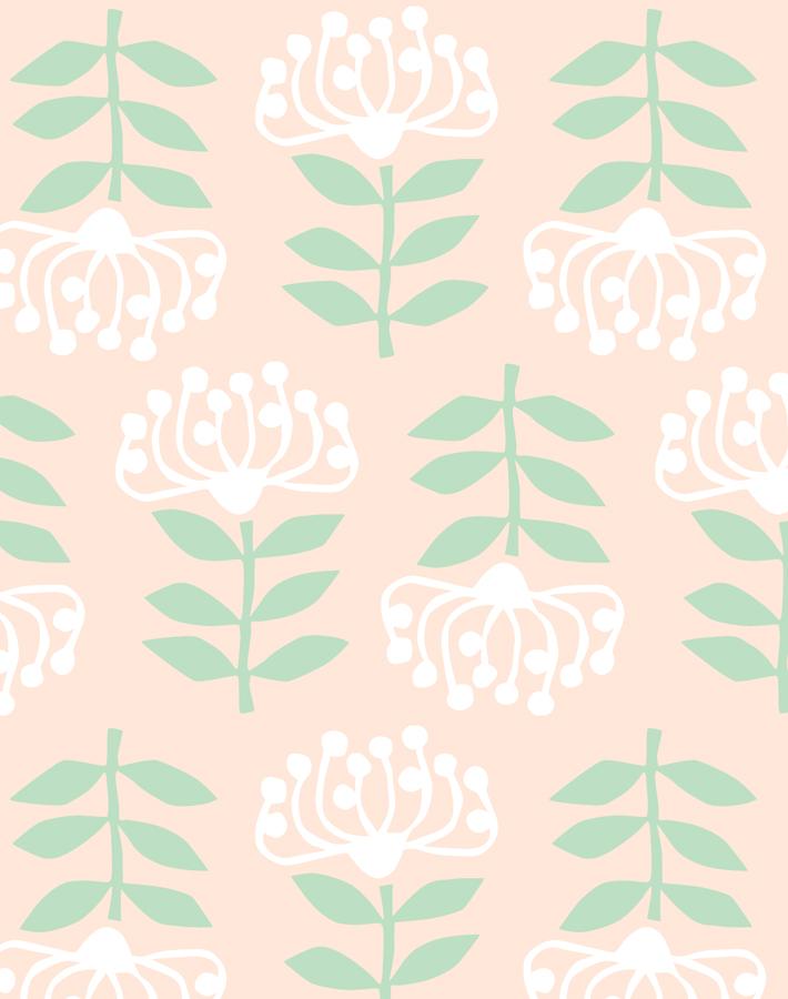 'Stylized Papyrus' Wallpaper by Tea Collection - Peach
