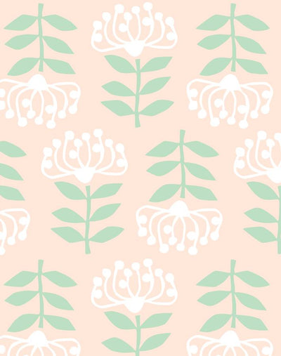 'Stylized Papyrus' Wallpaper by Tea Collection - Peach