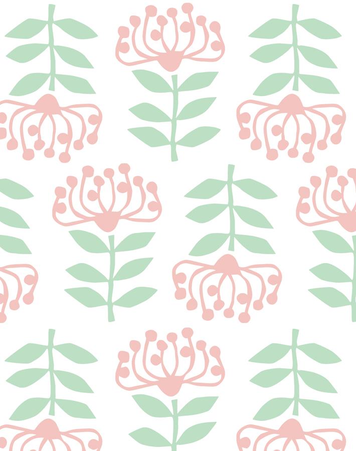 'Stylized Papyrus' Wallpaper by Tea Collection - Pink