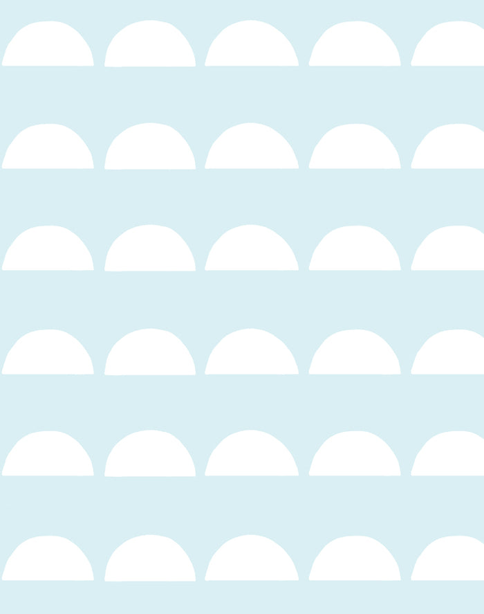 'Sun Tile' Wallpaper by Tea Collection - Pale Blue