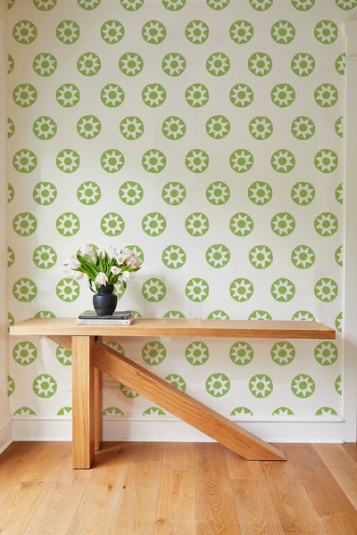 'Sun Dial' Wallpaper by Tea Collection - Green