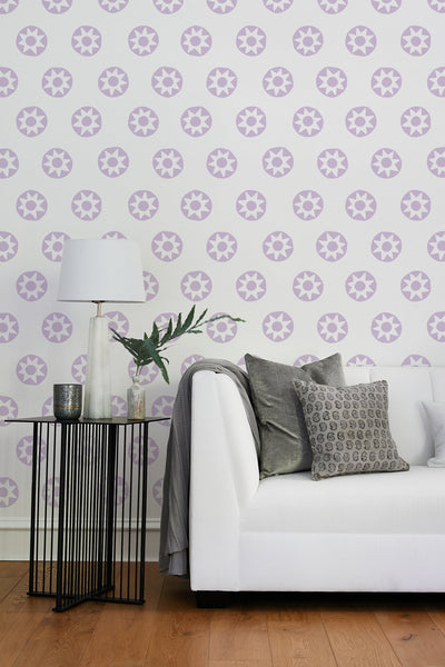 'Sun Dial' Wallpaper by Tea Collection - Lavender