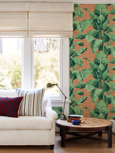 'Sunnylands Palm' Wallpaper by Nathan Turner - Persimmon