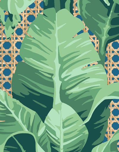 'Sunnylands Palm' Wallpaper by Nathan Turner - Cadet Blue