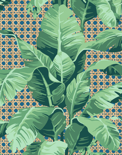 'Sunnylands Palm' Wallpaper by Nathan Turner - Cadet Blue