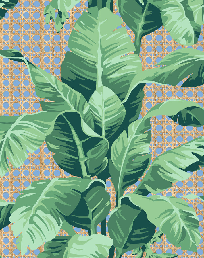 'Sunnylands Palm' Wallpaper by Nathan Turner - Denim