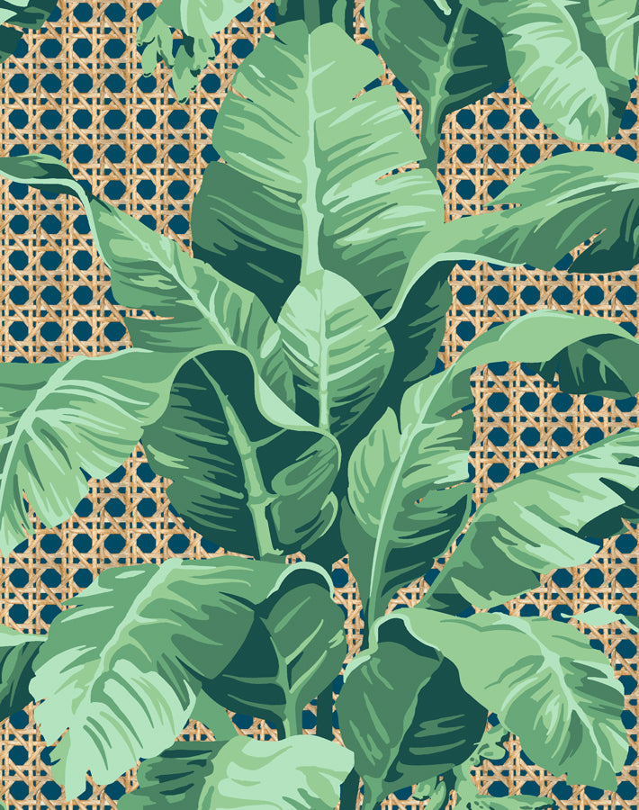 'Sunnylands Palm' Wallpaper by Nathan Turner - Indigo