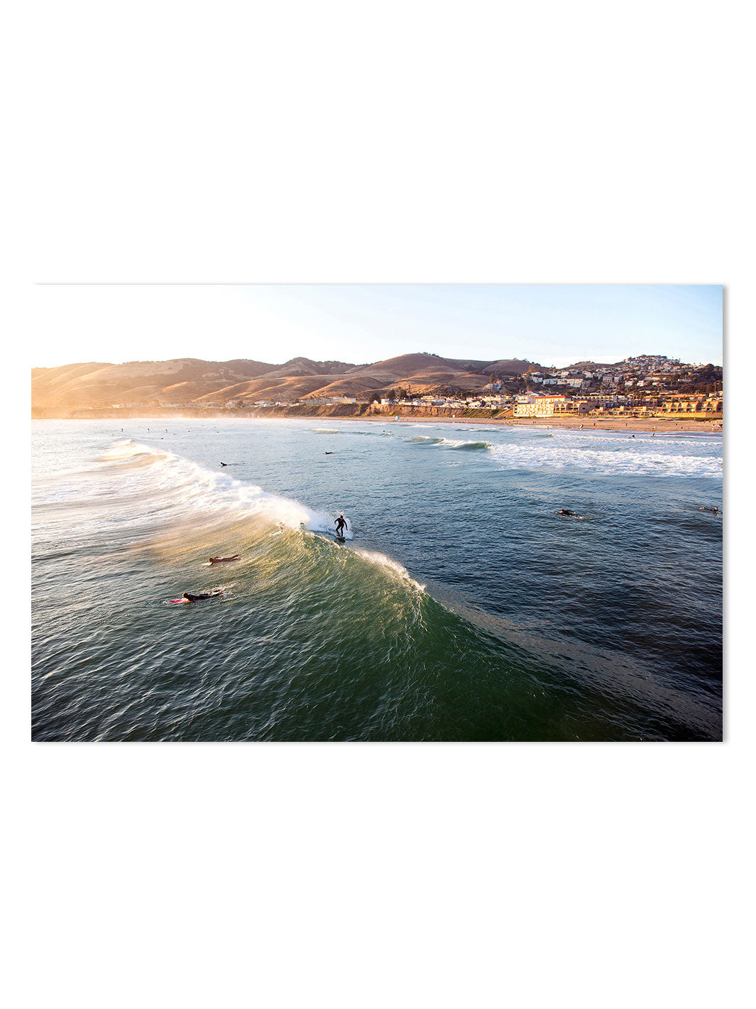 surfing prismo beach on acrylic by nathan turner