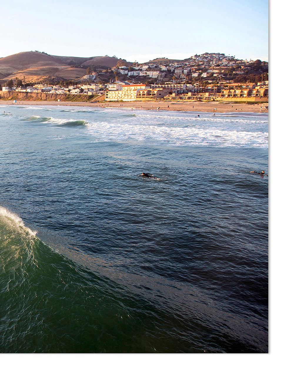 surfing prismo beach on acrylic by nathan turner