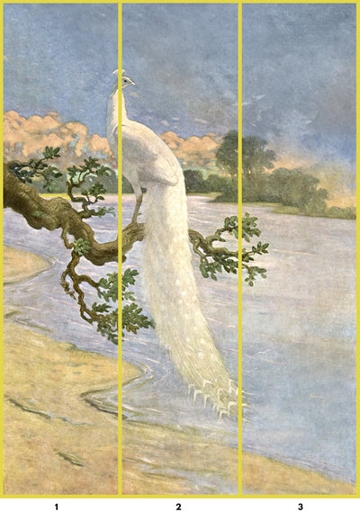 white peacock removable mural