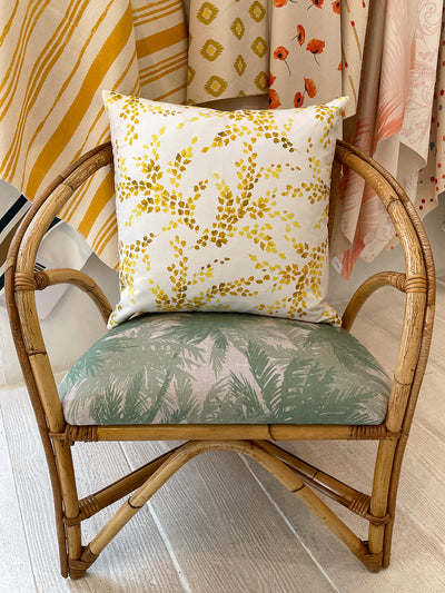 fabric by the yard sweet caroline yellow on hopsack