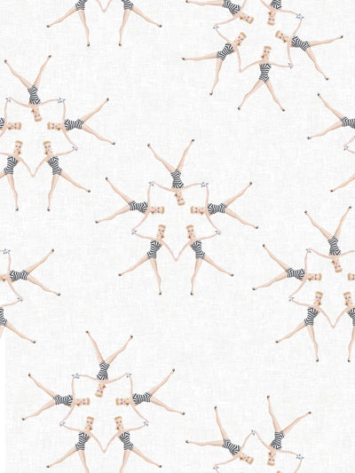 fabric by the yard synchronized vintage barbie white