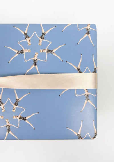 Synchronized Vintage Barbie™ Gift Wrap - Denim