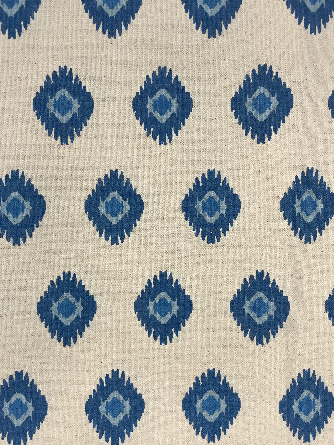 fabric by the yard tangier medallion blue on raw canvas