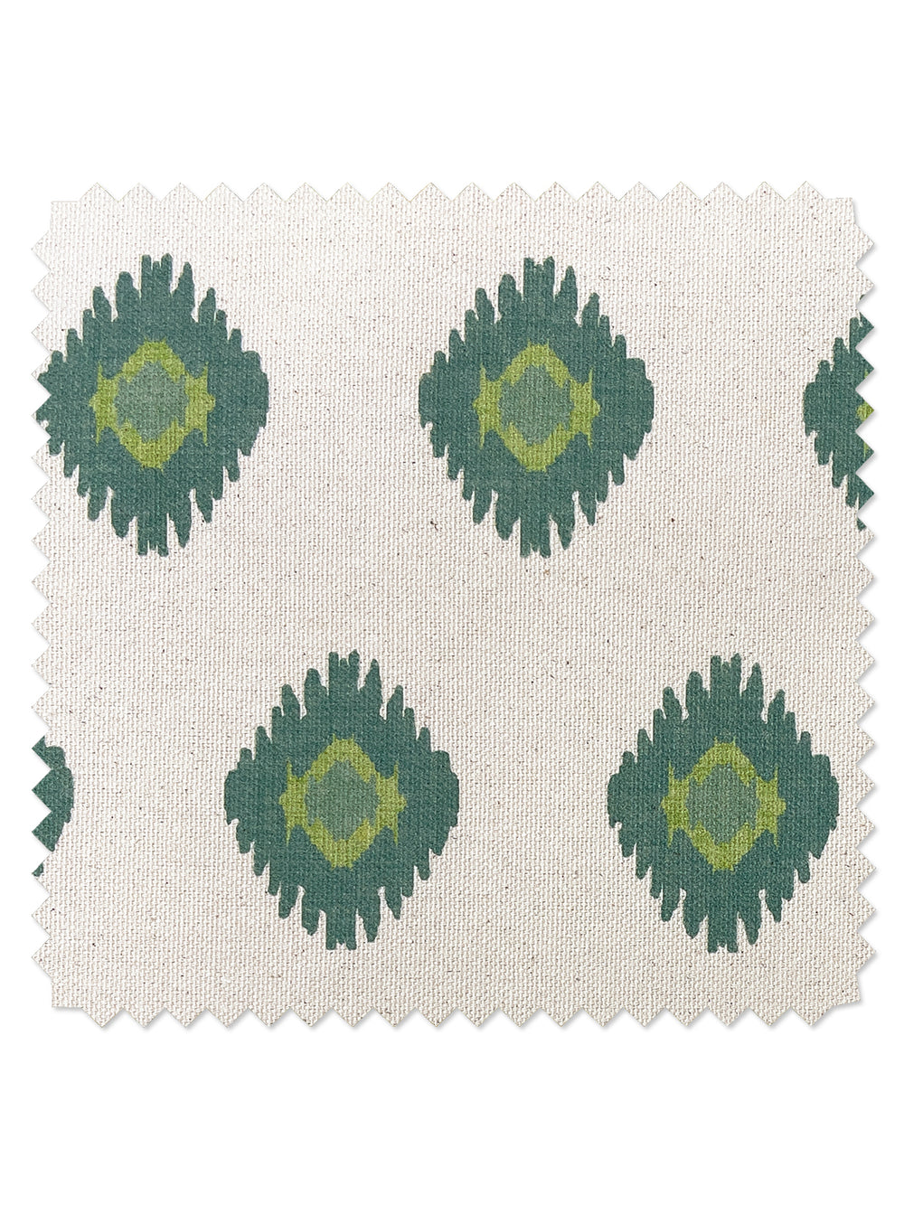fabric by the yard tangier medallion green on raw canvas