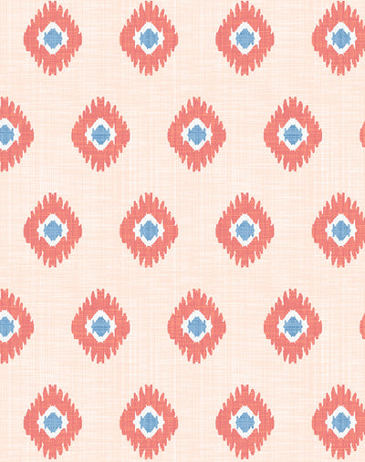 'Tangier Medallion' Wallpaper by Wallshoppe - Peach