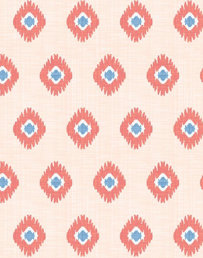 'Tangier Medallion' Wallpaper by Wallshoppe - Peach