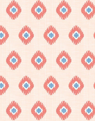 'Tangier Medallion' Wallpaper by Wallshoppe - Peach