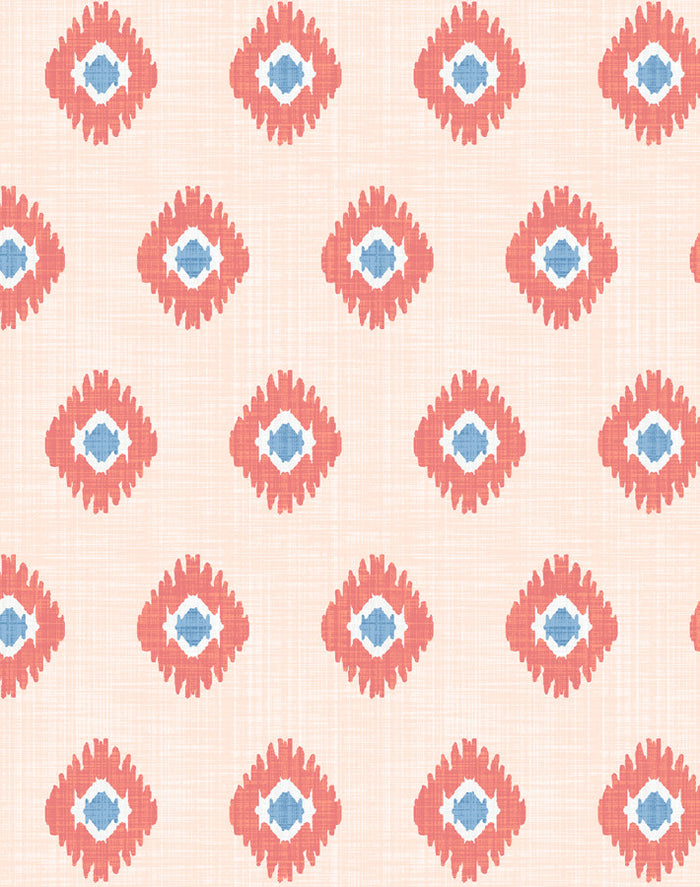 'Tangier Medallion' Wallpaper by Wallshoppe - Peach