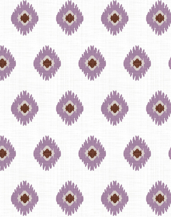 'Tangier Medallion' Wallpaper by Wallshoppe - Plum
