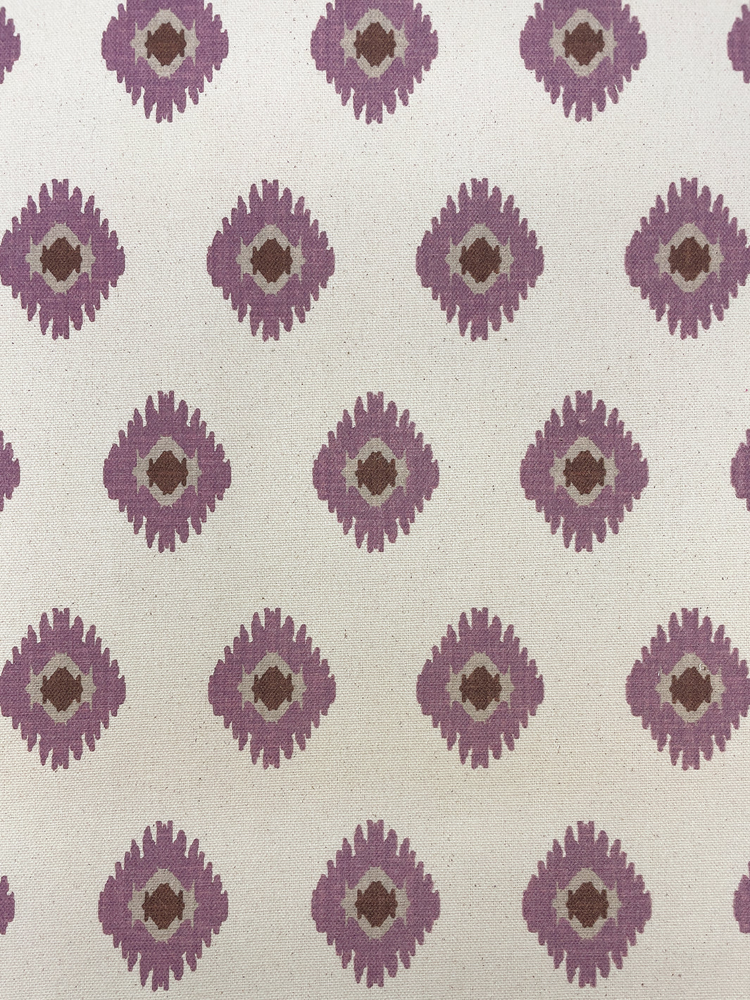 fabric by the yard tangier medallion plum on raw canvas