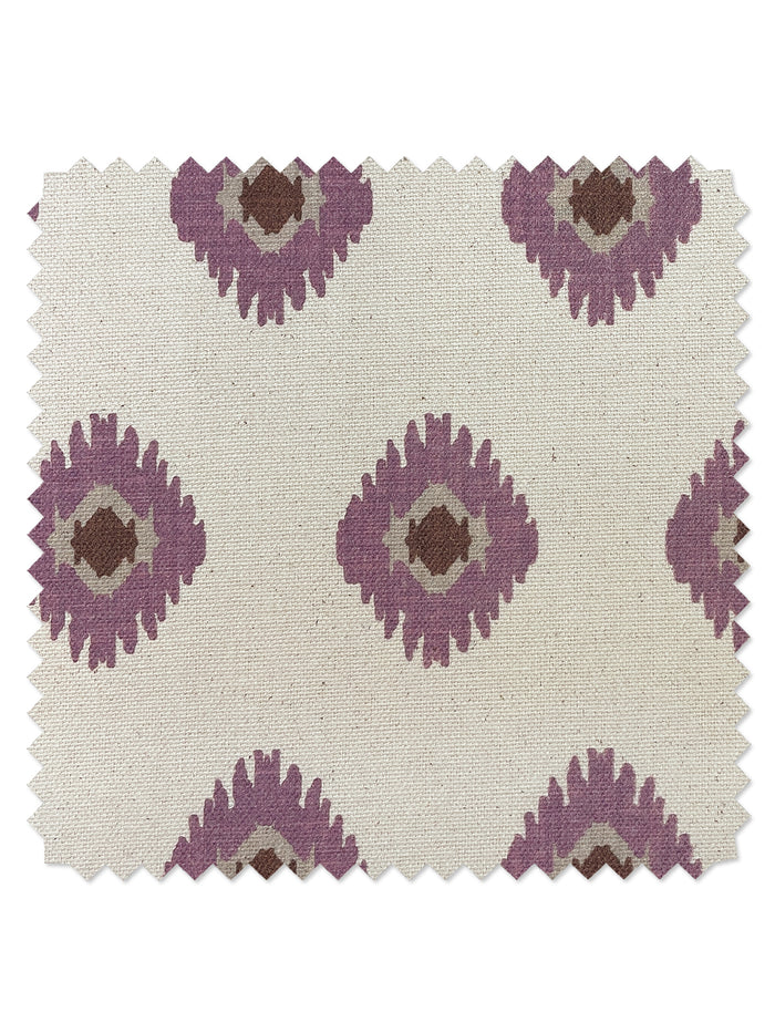 'Tangier Medallion' Raw Canvas Fabric by Wallshoppe - Plum on Raw Canvas