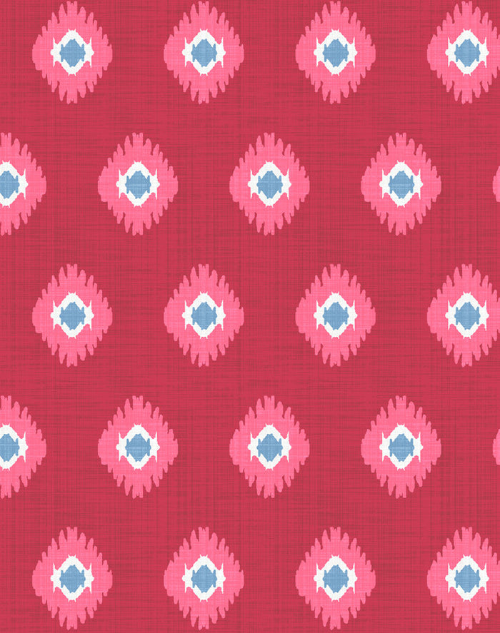 'Tangier Medallion' Wallpaper by Wallshoppe - Red
