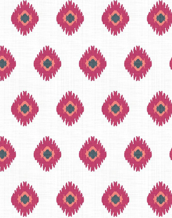 'Tangier Medallion' Wallpaper by Wallshoppe - Rose