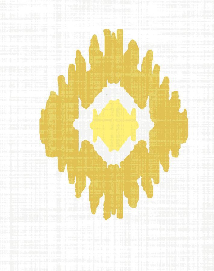 'Tangier Medallion' Wallpaper by Wallshoppe - Yellow