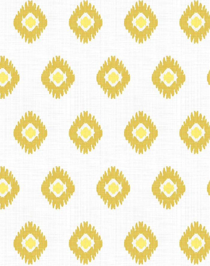 'Tangier Medallion' Wallpaper by Wallshoppe - Yellow
