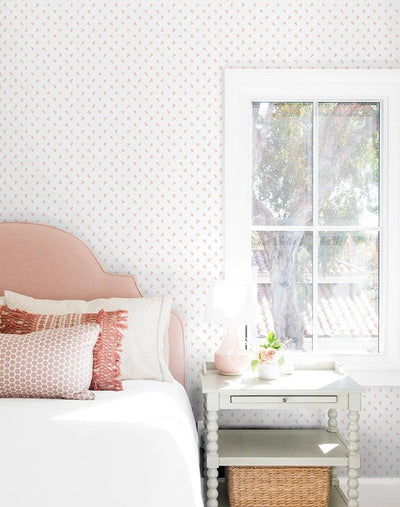 'Teensy Floral' Wallpaper by Sugar Paper - Pink On White