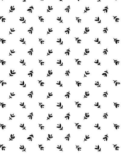 teensy floral black on white